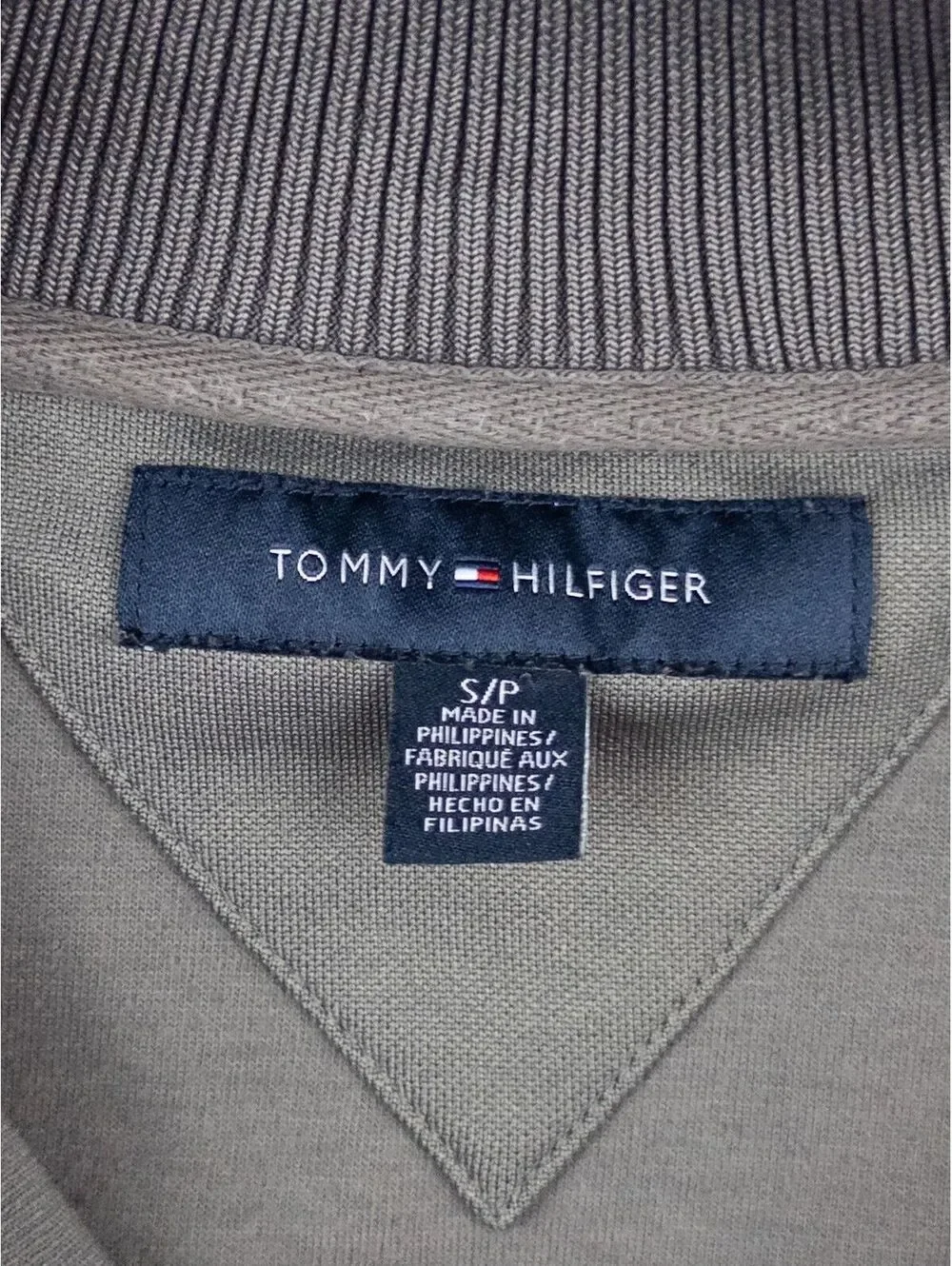 Tommy Hilfiger Men's Gray Track Jacket with White and Gray Stripes, Size Small